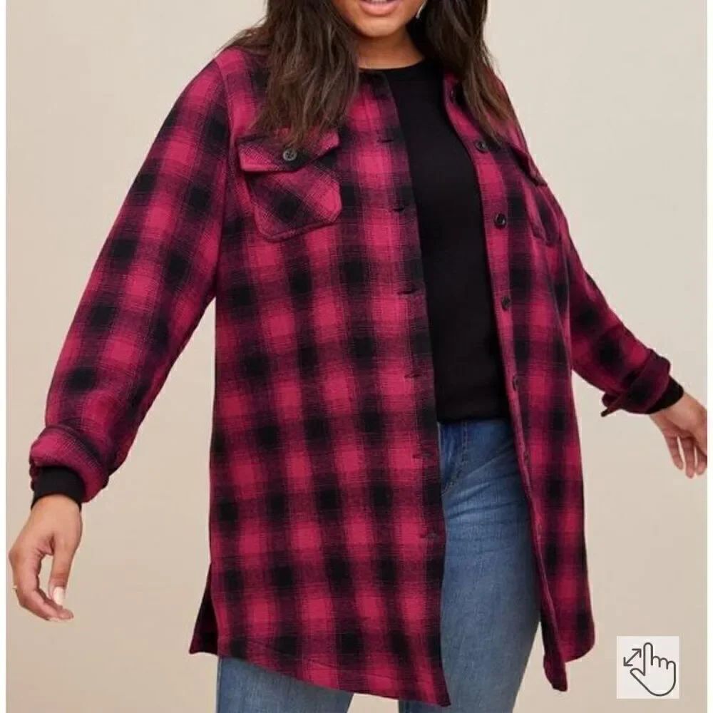 Torrid Cotton Midi Shacket size 1 fit XL or 1X